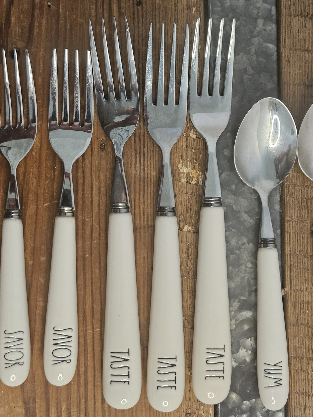 Rae Dunn White Stainless Flatware Set - Assorted Spoons, Forks & Knives - 14 - Picture 3 of 10